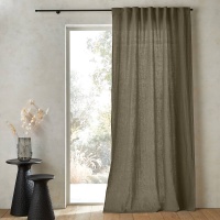 Штора Из осветленного льна со шторной лентой Private 140 x 220 см зеленый AM.PM  фото, kupilegko.ru